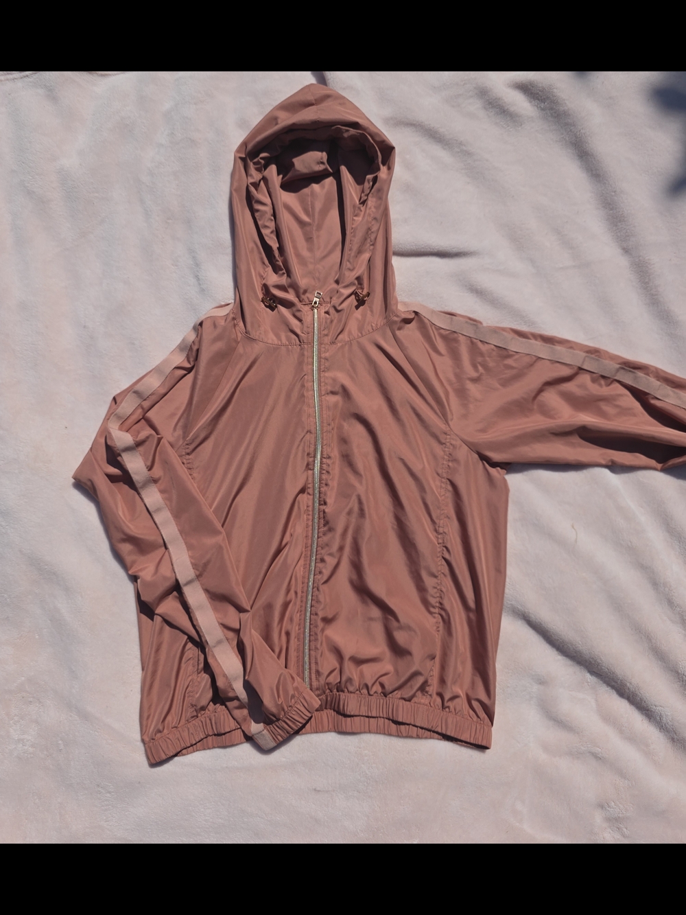 Forever 21 Dusty Rose Hooded Bomber Jacket